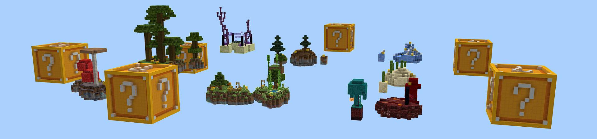 Panorama of the Minecraft Bedrock Marketplace product Lucky Block Skyblock created by DogHouse.