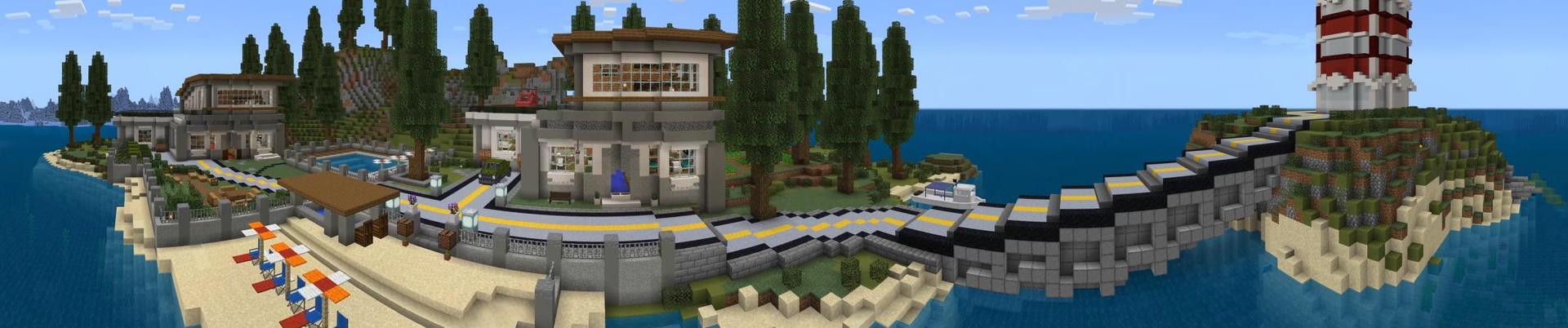 Panorama of the Minecraft Bedrock Marketplace product Millionaire Resort created by DogHouse.