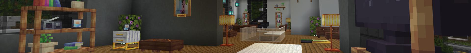 Panorama of the Minecraft Bedrock Marketplace product Modern Furnitures created by DogHouse.