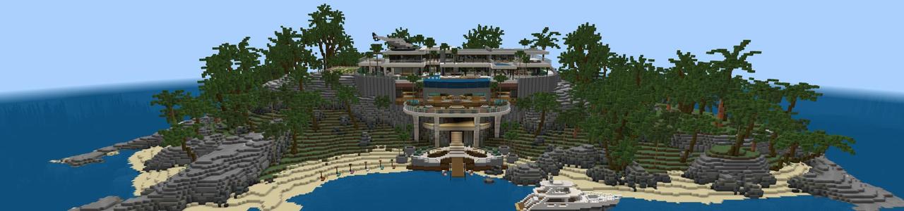 Panorama of the Minecraft Bedrock Marketplace product Modern Millionaire Mansion created by DogHouse.