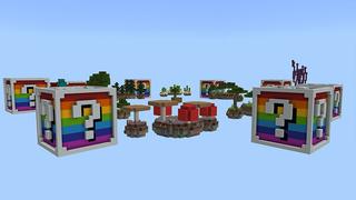 Screenshot of the Minecraft Bedrock Marketplace product Rainbow Lucky Block Skyblock created by DogHouse.