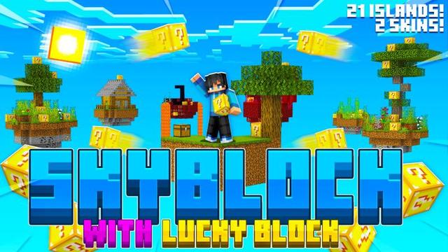 Thumbnail of the Minecraft Bedrock Marketplace product Skyblock avec Lucky Block created by DogHouse.