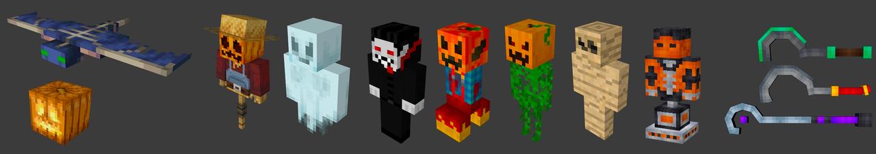 Panorama of the Minecraft Bedrock Marketplace product Spooky Mobs vs. Haunted House created by DogHouse.