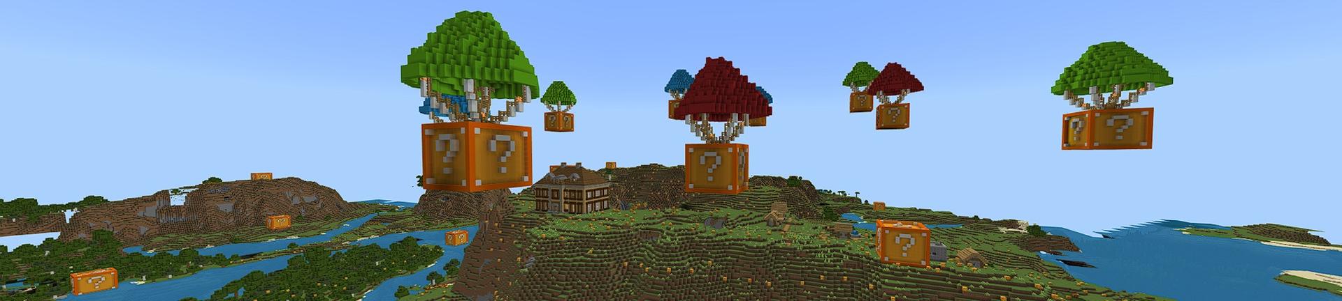 Panorama of the Minecraft Bedrock Marketplace product World Of Lucky Block created by DogHouse.