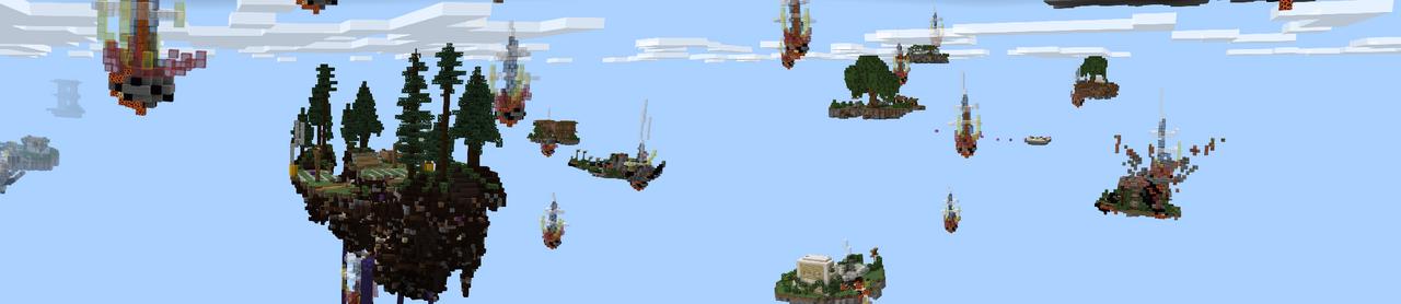 Panorama of the Minecraft Bedrock Marketplace product Fractured Sky created by Dragnoz.