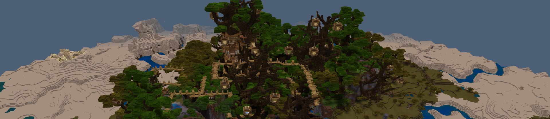 Panorama of the Minecraft Bedrock Marketplace product Home Tree created by Dragnoz.