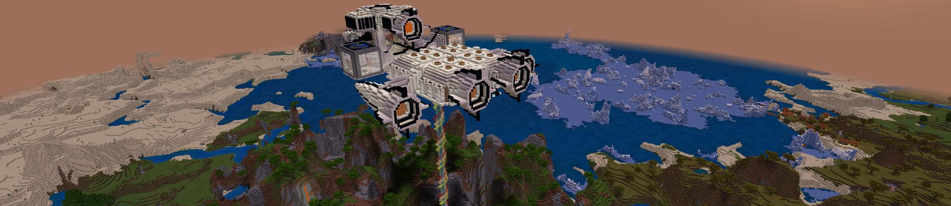 Panorama of the Minecraft Bedrock Marketplace product Sky Ship: Survival Base created by Dragnoz.