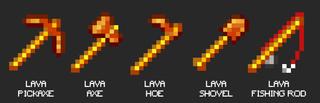 Panorama of the Minecraft Bedrock Marketplace product Lava Tools created by Duh.
