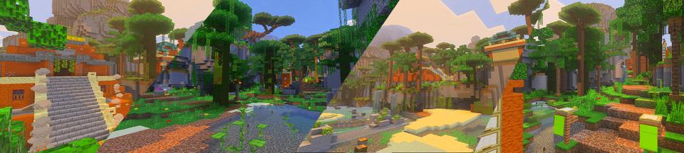 Panorama of the Minecraft Bedrock Marketplace product Ancient Grove created by Eco Studios.