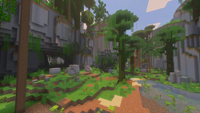 Screenshot of the Minecraft Bedrock Marketplace product Ancient Grove created by Eco Studios.