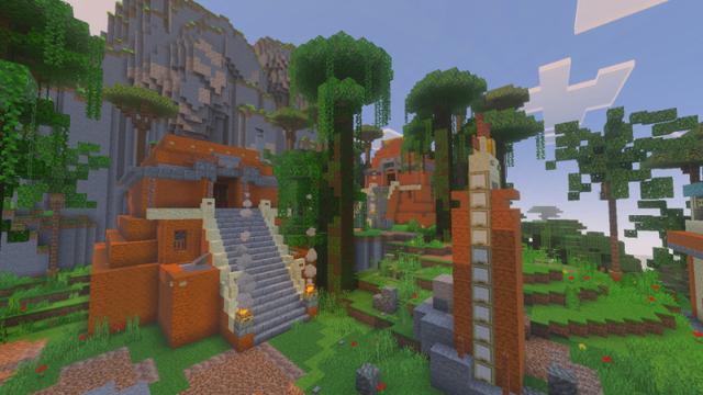 Screenshot of the Minecraft Bedrock Marketplace product Ancient Grove created by Eco Studios.