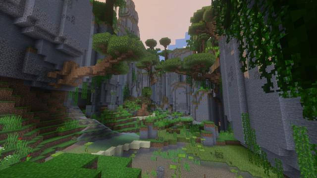 Screenshot of the Minecraft Bedrock Marketplace product Ancient Grove created by Eco Studios.