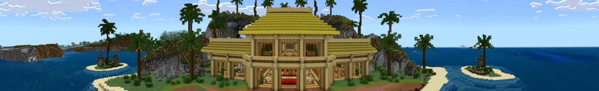 Panorama of the Minecraft Bedrock Marketplace product Beach House created by Eco Studios.