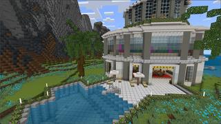 Screenshot of the Minecraft Bedrock Marketplace product Beach Millionaire Mansion created by Eco Studios.