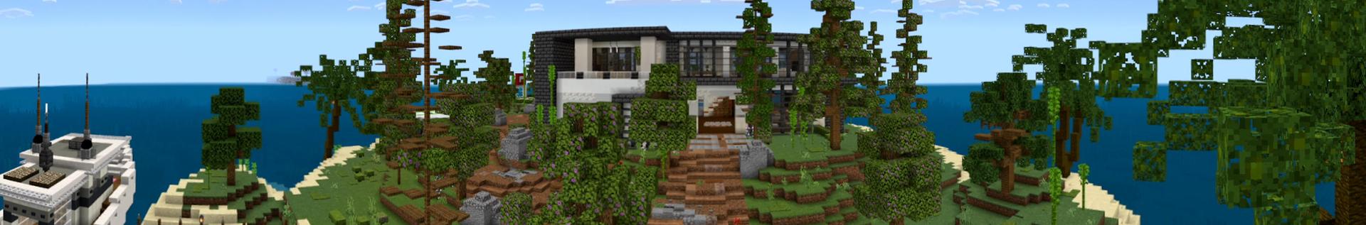 Panorama of the Minecraft Bedrock Marketplace product Billionaire Island created by Eco Studios.