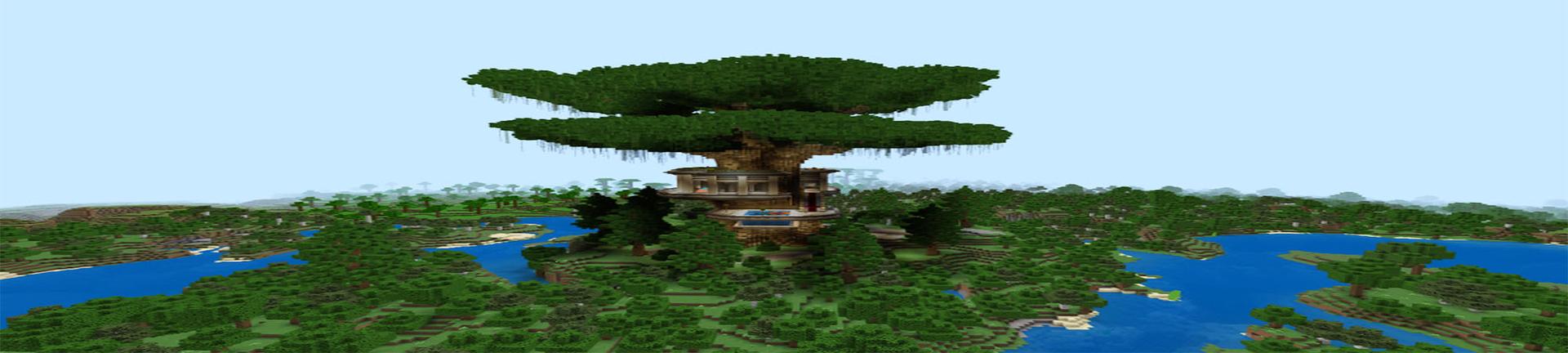 Panorama of the Minecraft Bedrock Marketplace product Billionaire Tree Mansion created by Eco Studios.