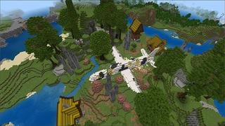 Screenshot of the Minecraft Bedrock Marketplace product Crashed Plane Wreckage created by Eco Studios.