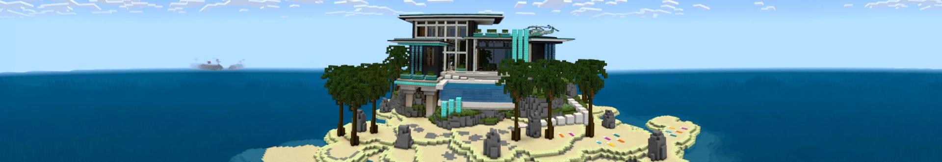 Panorama of the Minecraft Bedrock Marketplace product Diamond Hacker Mansion created by Eco Studios.