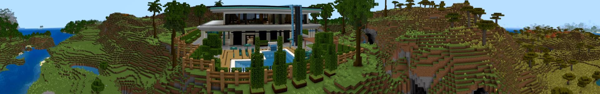 Panorama of the Minecraft Bedrock Marketplace product Diamond Mansion created by Eco Studios.