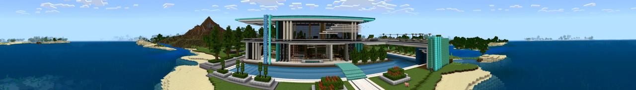 Panorama of the Minecraft Bedrock Marketplace product Diamond Millionaire Mansion created by Eco Studios.