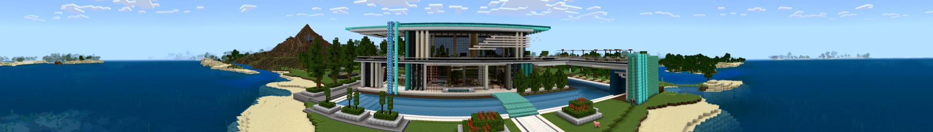Panorama of the Minecraft Bedrock Marketplace product Diamond Millionaire Mansion created by Eco Studios.