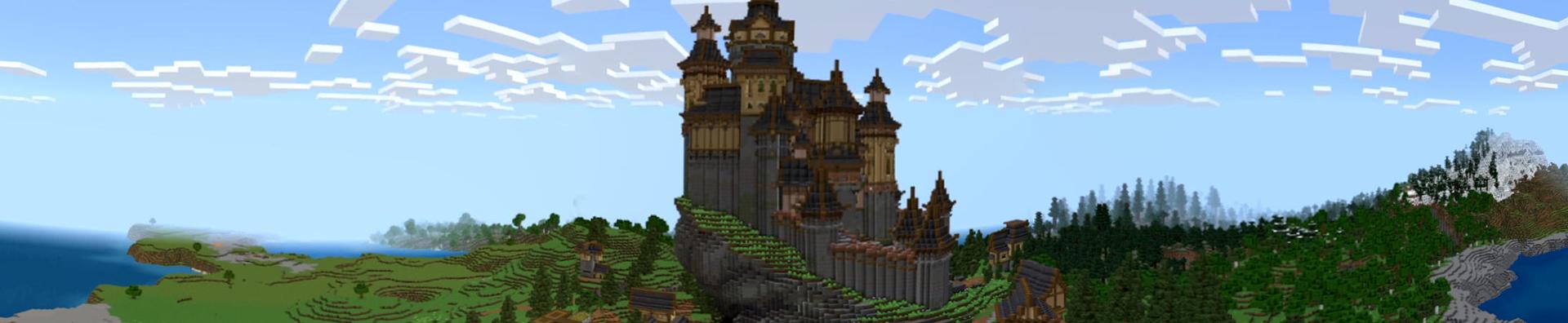 Panorama of the Minecraft Bedrock Marketplace product Fantasy Castle created by Eco Studios.
