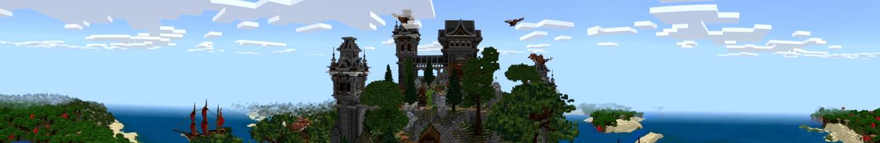 Panorama of the Minecraft Bedrock Marketplace product Fantasy Village created by Eco Studios.