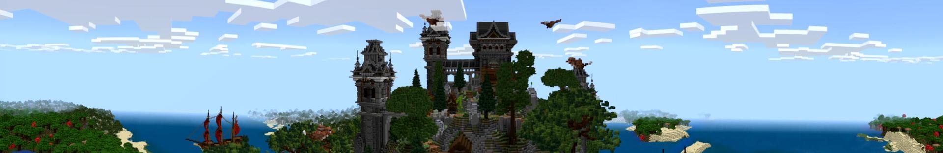 Panorama of the Minecraft Bedrock Marketplace product Fantasy Village created by Eco Studios.