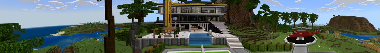 Panorama of the Minecraft Bedrock Marketplace product Golden Mansion created by Eco Studios.