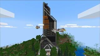 Screenshot of the Minecraft Bedrock Marketplace product Hacker Tower created by Eco Studios.