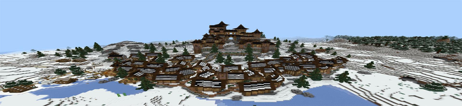 Panorama of the Minecraft Bedrock Marketplace product Ice Village created by Eco Studios.