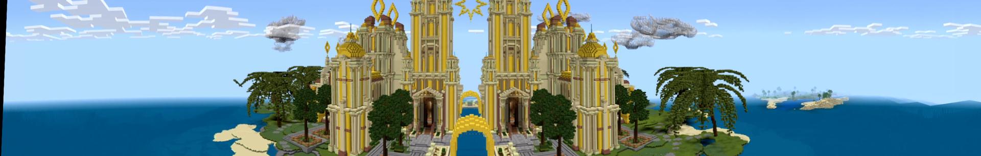 Panorama of the Minecraft Bedrock Marketplace product Luxury Golden Palace created by Eco Studios.
