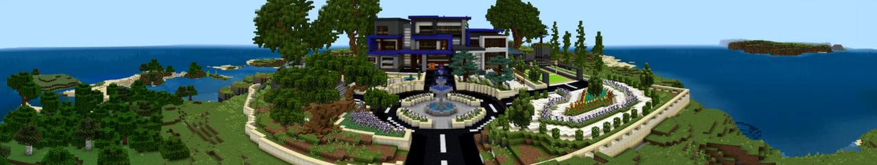 Panorama of the Minecraft Bedrock Marketplace product Mansion created by Eco Studios.
