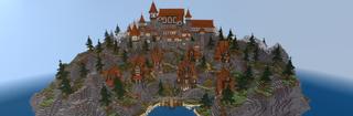 Panorama of the Minecraft Bedrock Marketplace product Medieval Island created by Eco Studios.