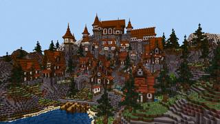 Screenshot of the Minecraft Bedrock Marketplace product Medieval Island created by Eco Studios.