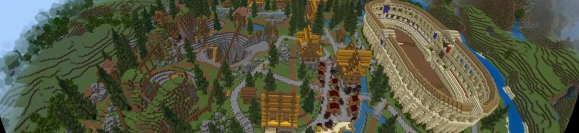 Panorama of the Minecraft Bedrock Marketplace product Miners Valley created by Eco Studios.