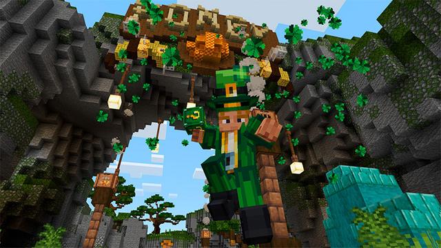 Screenshot of the Minecraft Bedrock Marketplace product Patrick's Lucky Block created by Eco Studios.