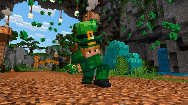 Screenshot of the Minecraft Bedrock Marketplace product Patrick's Lucky Block created by Eco Studios.