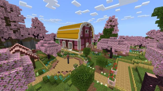 Screenshot of the Minecraft Bedrock Marketplace product Pink House created by Eco Studios.