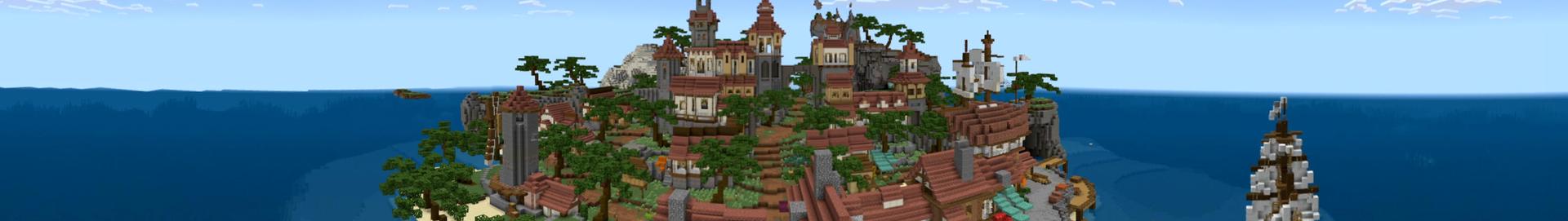 Panorama of the Minecraft Bedrock Marketplace product Pirate Island created by Eco Studios.