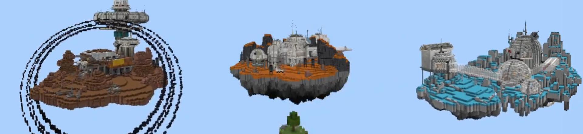 Panorama of the Minecraft Bedrock Marketplace product Planet Sky Survival created by Eco Studios.