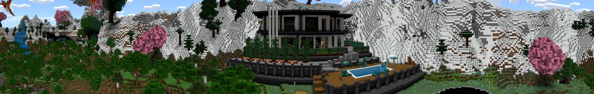 Panorama of the Minecraft Bedrock Marketplace product Snow Mansion created by Eco Studios.