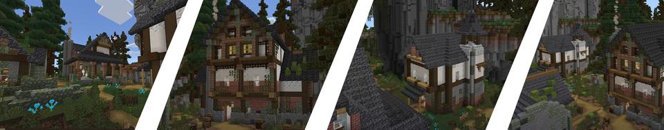Panorama of the Minecraft Bedrock Marketplace product Village of Whispers created by Eco Studios.