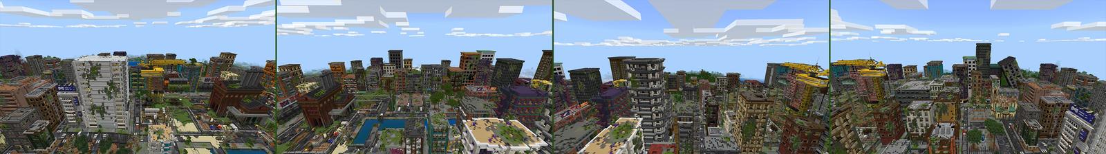 Panorama of the Minecraft Bedrock Marketplace product Apocalypse Weapons created by Eescal Studios.