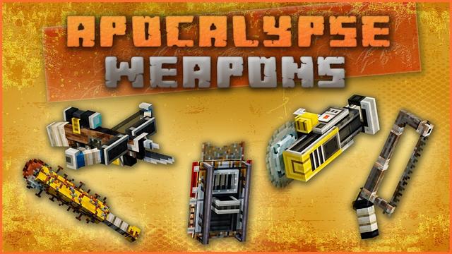 Thumbnail of the Minecraft Bedrock Marketplace product Apocalypse Weapons created by Eescal Studios.