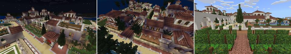 Panorama of the Minecraft Bedrock Marketplace product Beachfront Villa created by Eescal Studios.