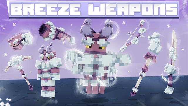 Thumbnail of the Minecraft Bedrock Marketplace product Breeze Weapons created by Eescal Studios.