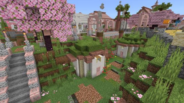 Screenshot of the Minecraft Bedrock Marketplace product Cherry Blossom Villa created by Eescal Studios.