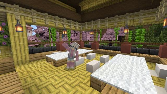 Screenshot of the Minecraft Bedrock Marketplace product Cherry Blossom Villa created by Eescal Studios.