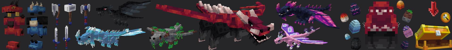 Panorama of the Minecraft Bedrock Marketplace product Dragons Mash-Up created by Eescal Studios.